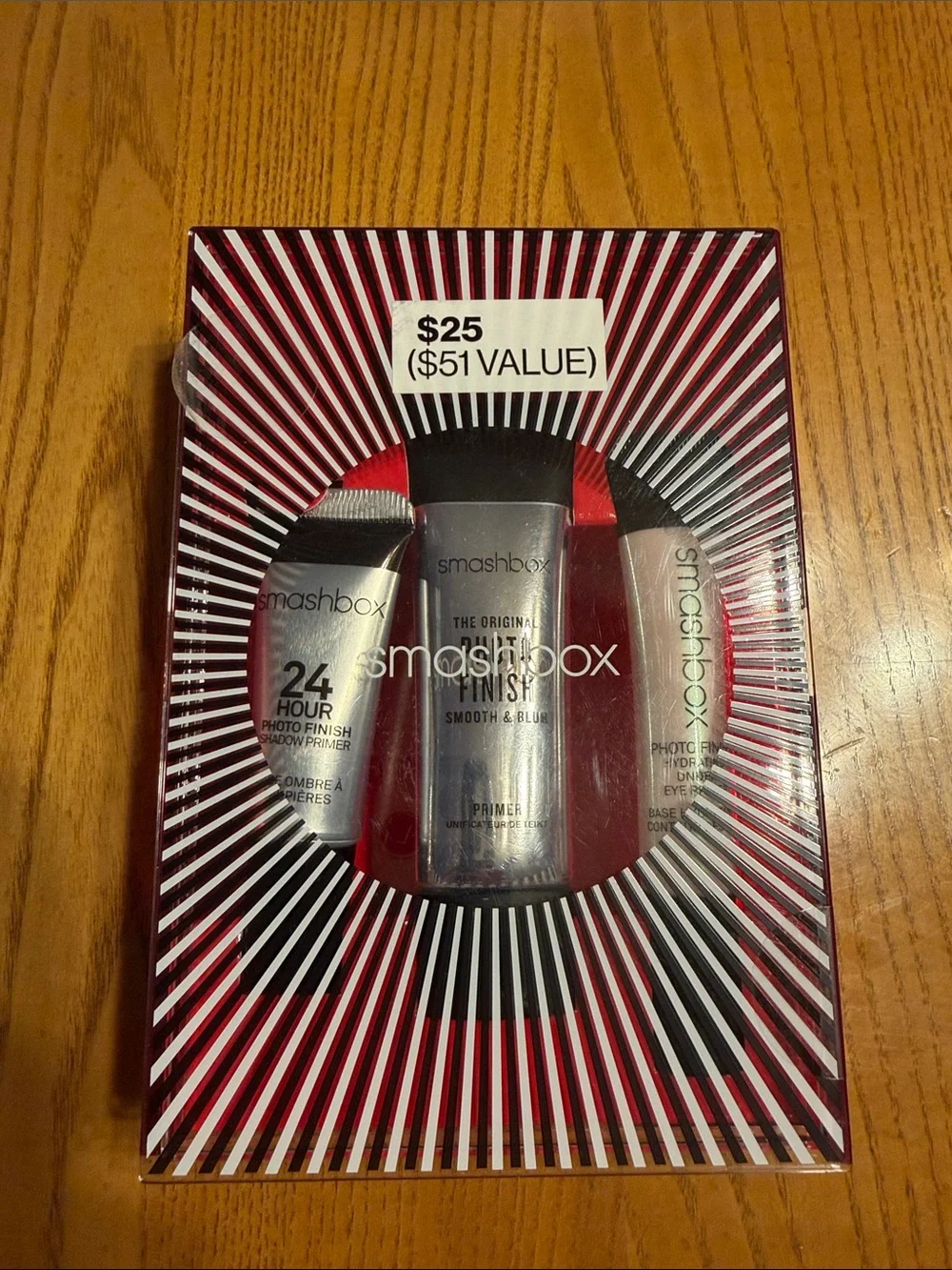 Smashbox Travel Primer Trio in Red & Silver Packaging